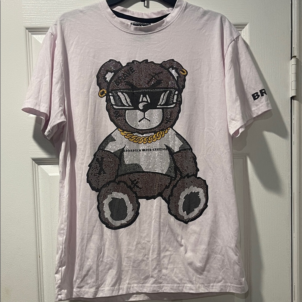 Bordo Cromato Pink Graphic Bear T-Shirt